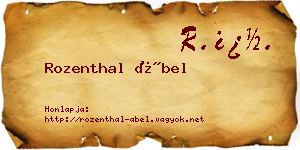 Rozenthal Ábel névjegykártya